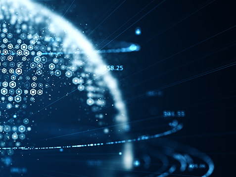 Cyber security and global communication concept. Analysis of information. Technology data binary code network conveying connectivity, Data and information protection protocol. Secure connection. 