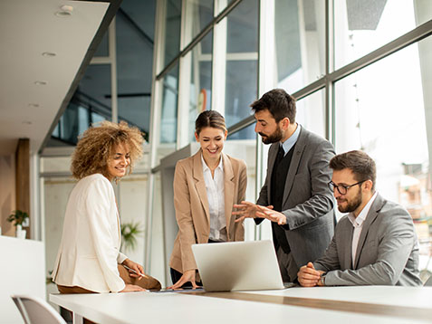 Group of multiethnic business people working together in the office