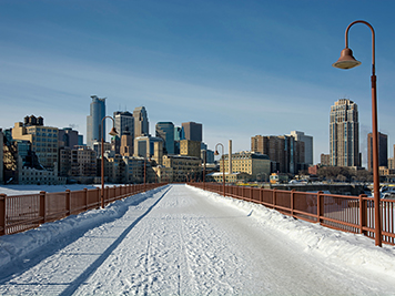 Snowy bridge in Minnesota