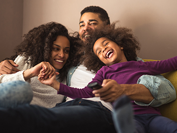 Happy family having fun