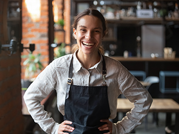 smiling female food industry worker