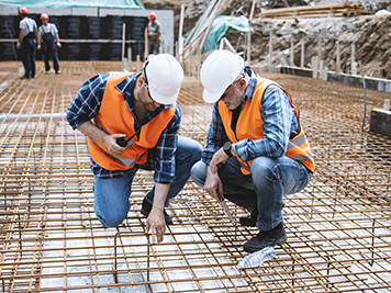 Managers, engineers discuss the further process of work on the construction site