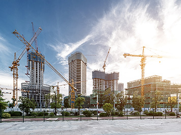 construction site close to pavement under sunshine