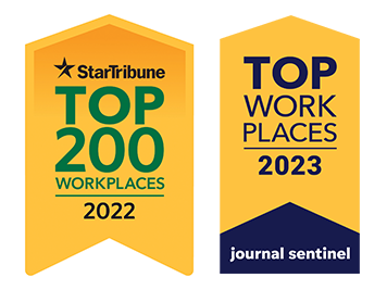 Top work place star tribune and milwaukee award badge